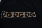 Dolce & Gabbana Black Cotton Elastic Waist DG Logo Cropped Pants - Zeiniez