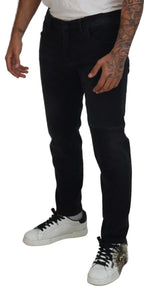 Dolce & Gabbana Black Angel Embroidery Skinny Denim Jeans - Zeiniez