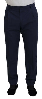Dolce & Gabbana Dark Blue Cotton Chino Formal Pants - Zeiniez