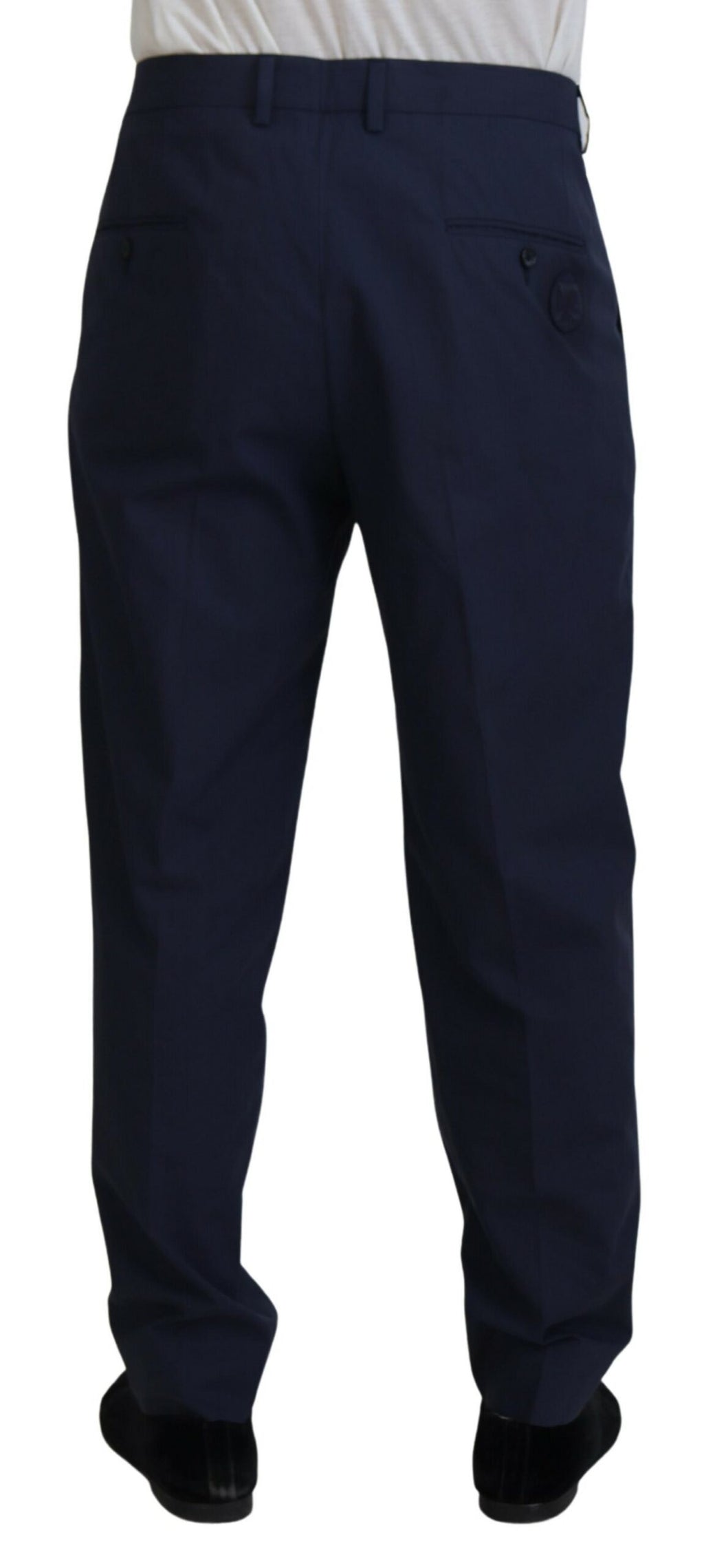 Dolce & Gabbana Dark Blue Cotton Chino Formal Pants - Zeiniez