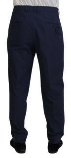 Dolce & Gabbana Dark Blue Cotton Chino Formal Pants - Zeiniez