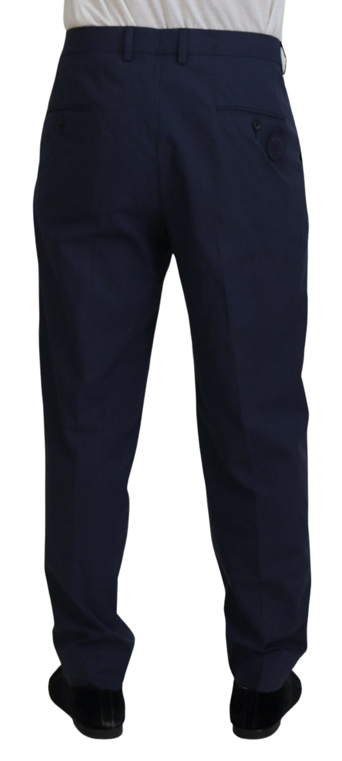 Dolce & Gabbana Dark Blue Cotton Chino Formal Pants - Zeiniez