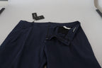 Dolce & Gabbana Dark Blue Cotton Chino Formal Pants - Zeiniez