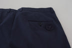Dolce & Gabbana Dark Blue Cotton Chino Formal Pants - Zeiniez