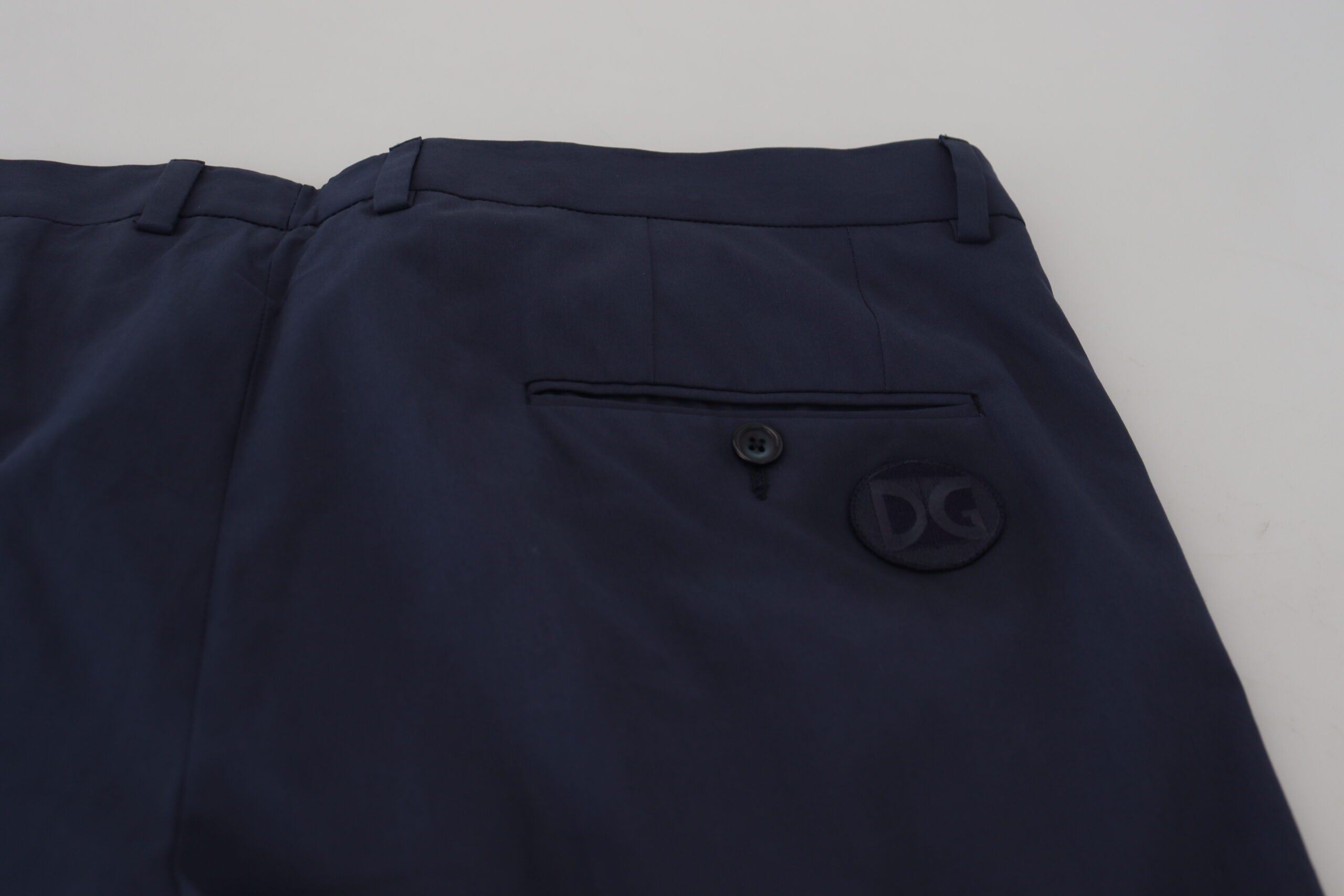 Dolce & Gabbana Dark Blue Cotton Chino Formal Pants - Zeiniez