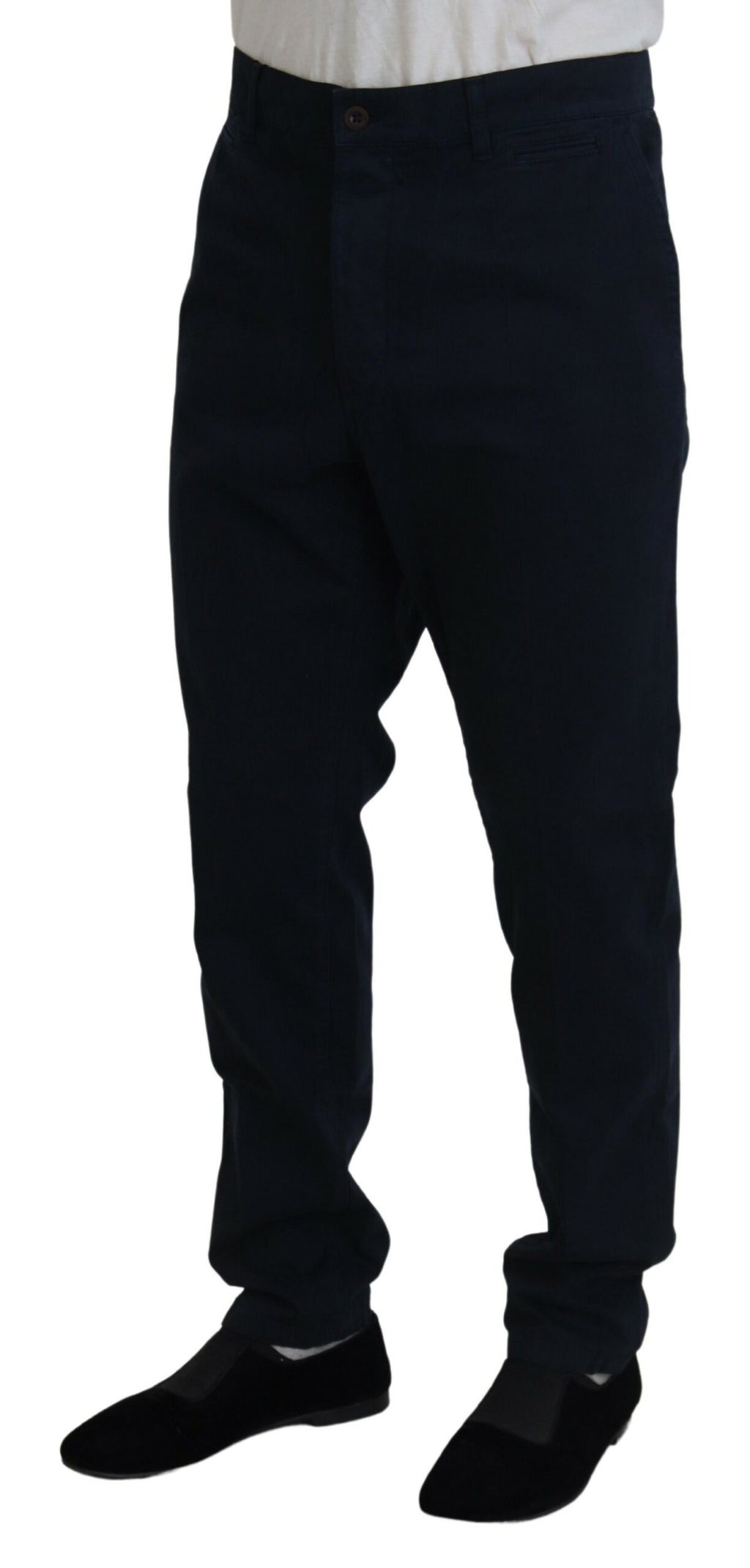 Dolce & Gabbana Blue Cotton Dress Formal Men Pants - Zeiniez