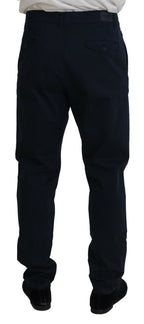 Dolce & Gabbana Blue Cotton Dress Formal Men Pants - Zeiniez