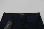 Dolce & Gabbana Blue Cotton Dress Formal Men Pants - Zeiniez