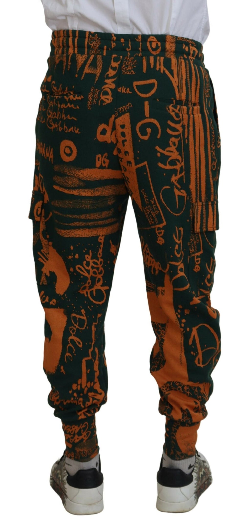 Dolce & Gabbana Multicolor Logo Print Silk Cargo Jogger Pants - Zeiniez