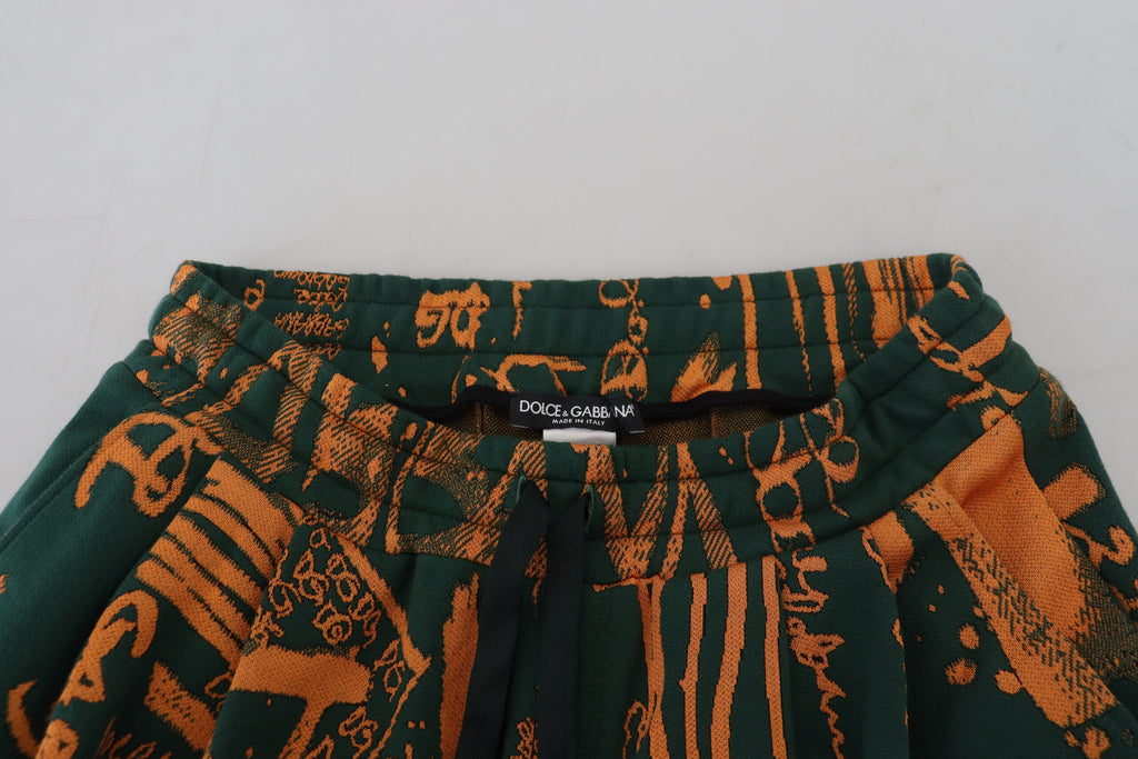 Dolce & Gabbana Multicolor Logo Print Silk Cargo Jogger Pants - Zeiniez