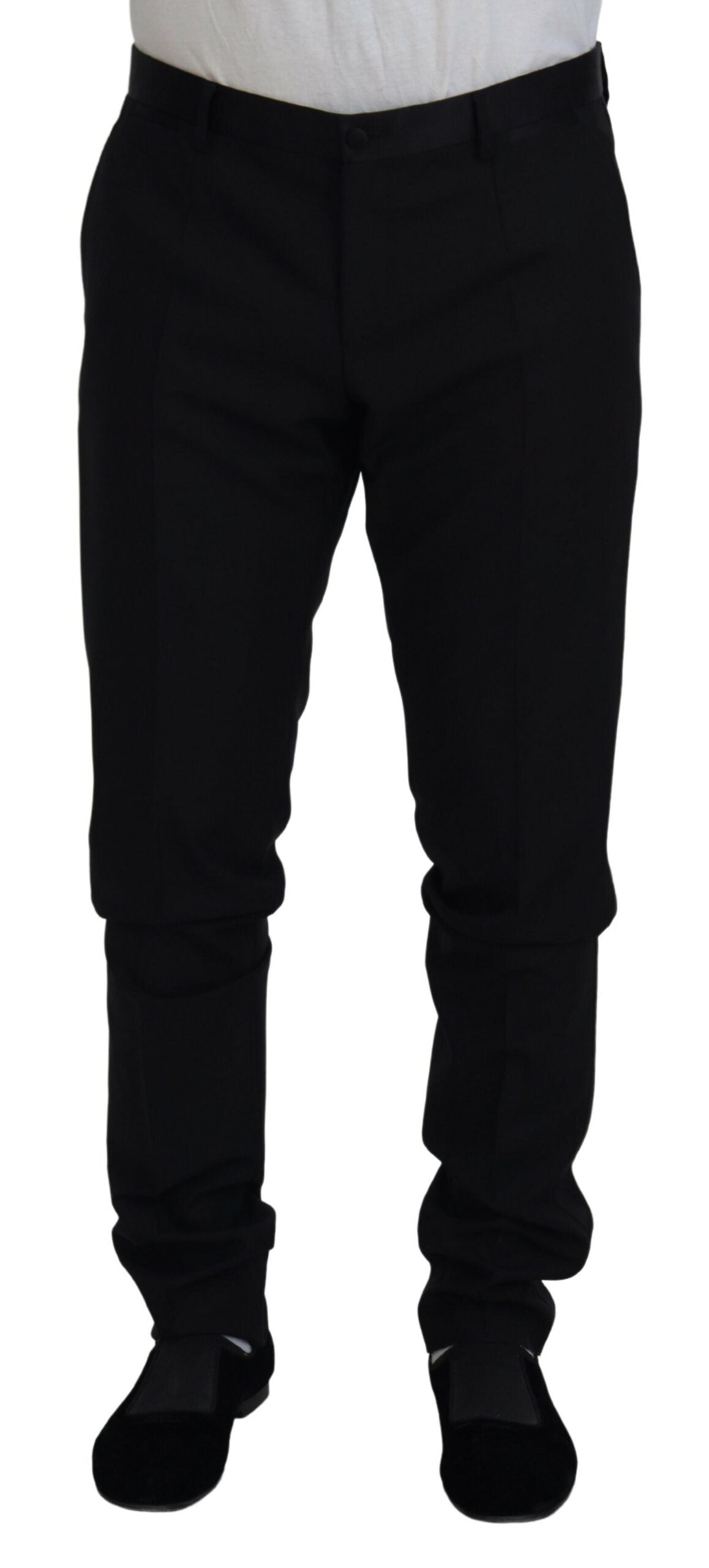 Dolce & Gabbana Black Wool Chino Dress Formal Pants - Zeiniez