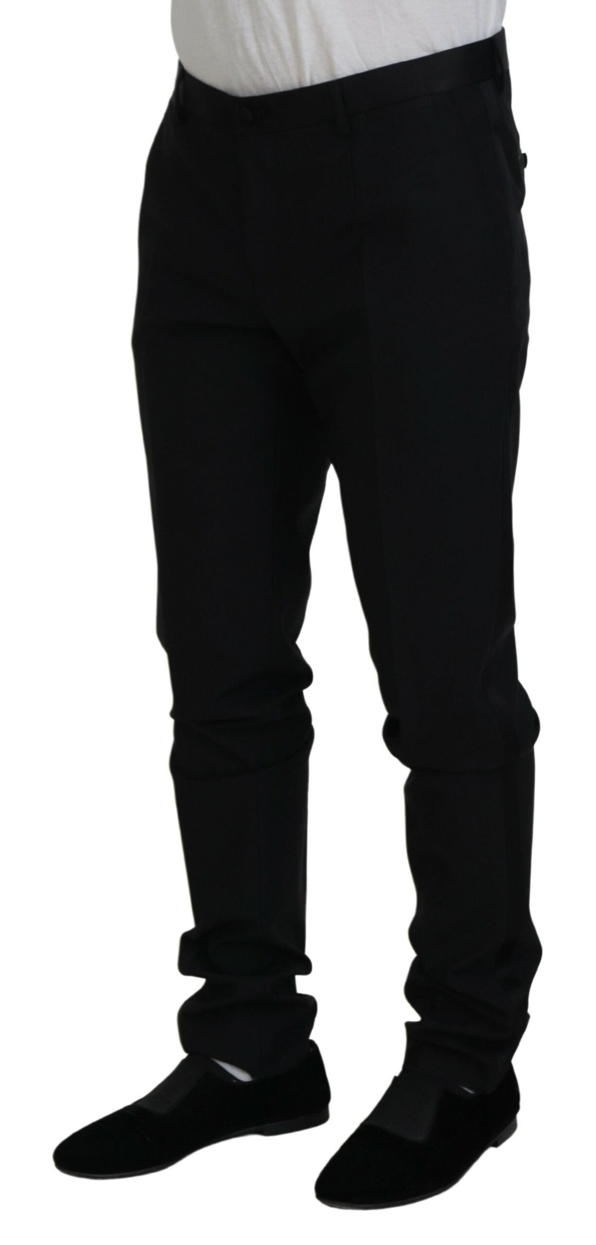 Dolce & Gabbana Black Wool Chino Dress Formal Pants - Zeiniez