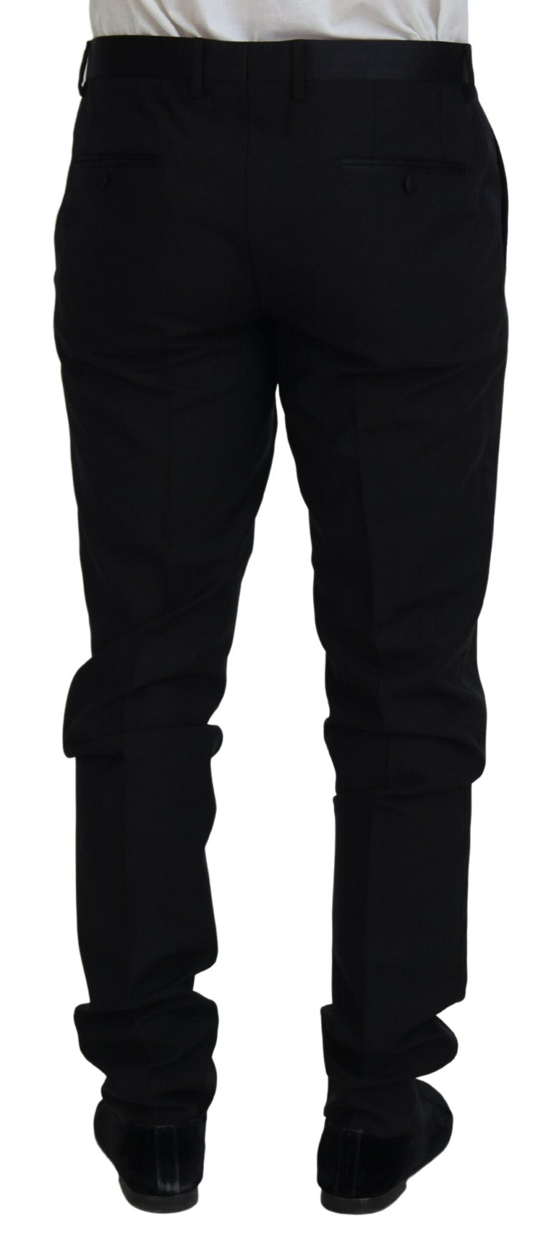 Dolce & Gabbana Black Wool Chino Dress Formal Pants - Zeiniez