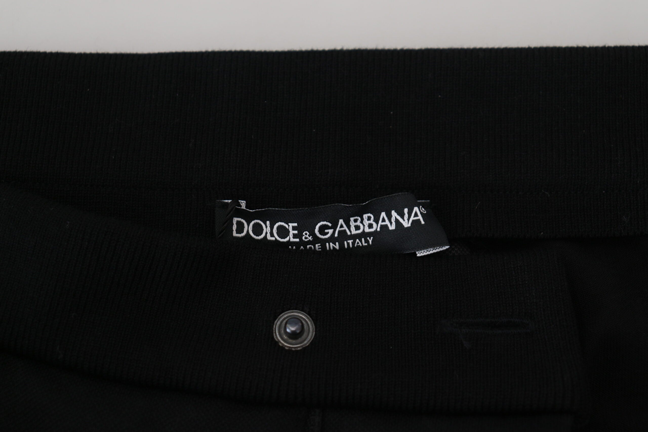 Dolce & Gabbana Black Wool Horseshoe Jogger Pants - Zeiniez
