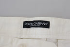 Dolce & Gabbana White Cotton Skinny Chino Pants - Zeiniez
