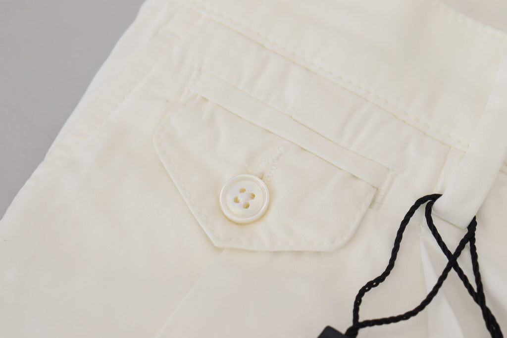 Dolce & Gabbana White Cotton Skinny Chino Pants - Zeiniez