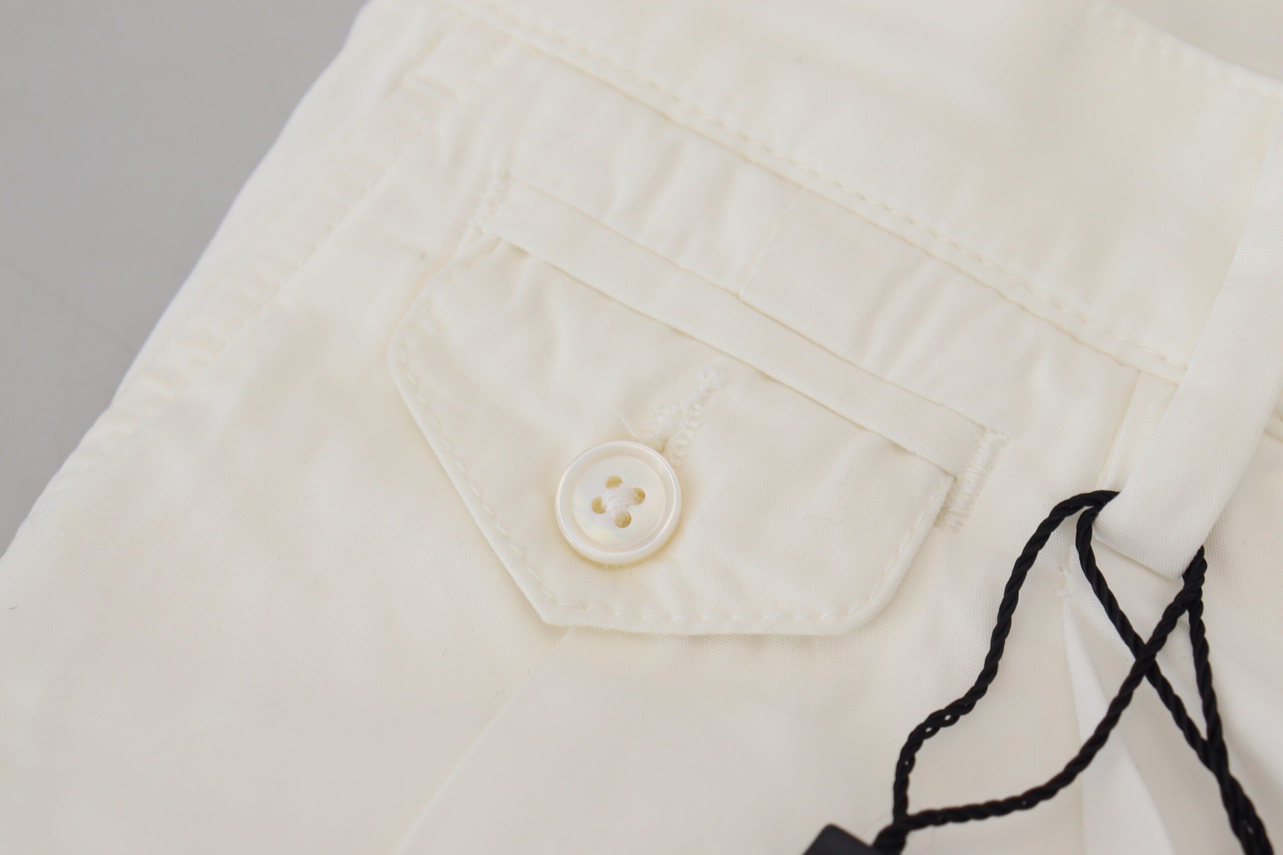 Dolce & Gabbana White Cotton Skinny Chino Pants - Zeiniez