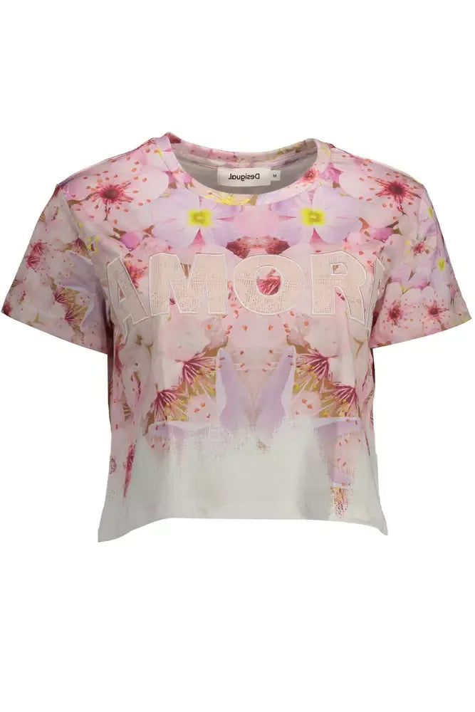 Desigual Pink Cotton Tops & T-Shirt - Zeiniez