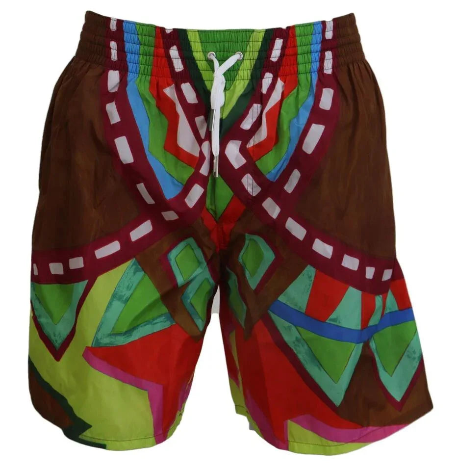 Dsquared² Multicolor Printed Men Beachwear Swimwear Short - Zeiniez