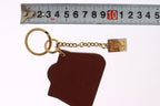 Dolce & Gabbana Brown Leather Miss SICILY Gold Finder Chain Keychain - Zeiniez