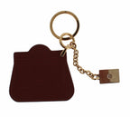 Dolce & Gabbana Brown Leather Miss SICILY Gold Finder Chain Keychain - Zeiniez