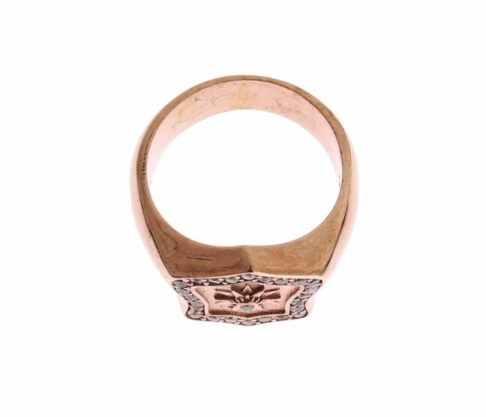 Nialaya Pink Gold 925 Silver Authentic Clear Ring - Zeiniez
