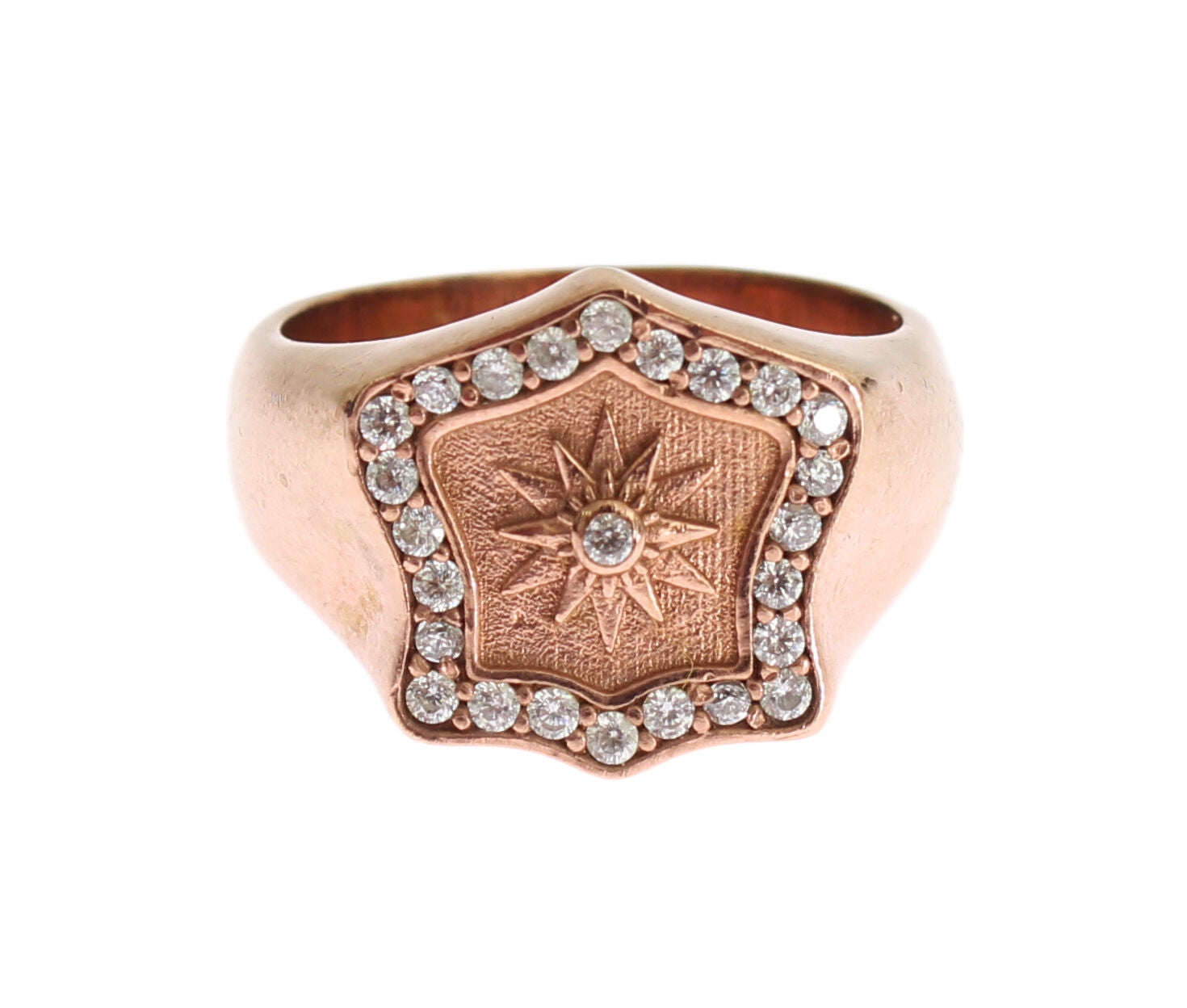 Nialaya Pink Gold 925 Silver Authentic Clear Ring - Zeiniez