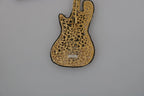 Dolce & Gabbana Gold Brass Beaded Guitar Pin Accessory Brooch - Zeiniez