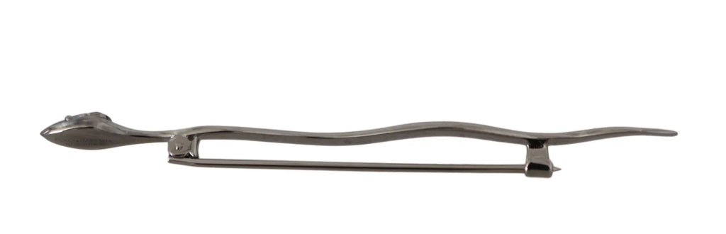 Dolce & Gabbana Silver Brass Crystal Spilla Serpente Brooch Pin - Zeiniez