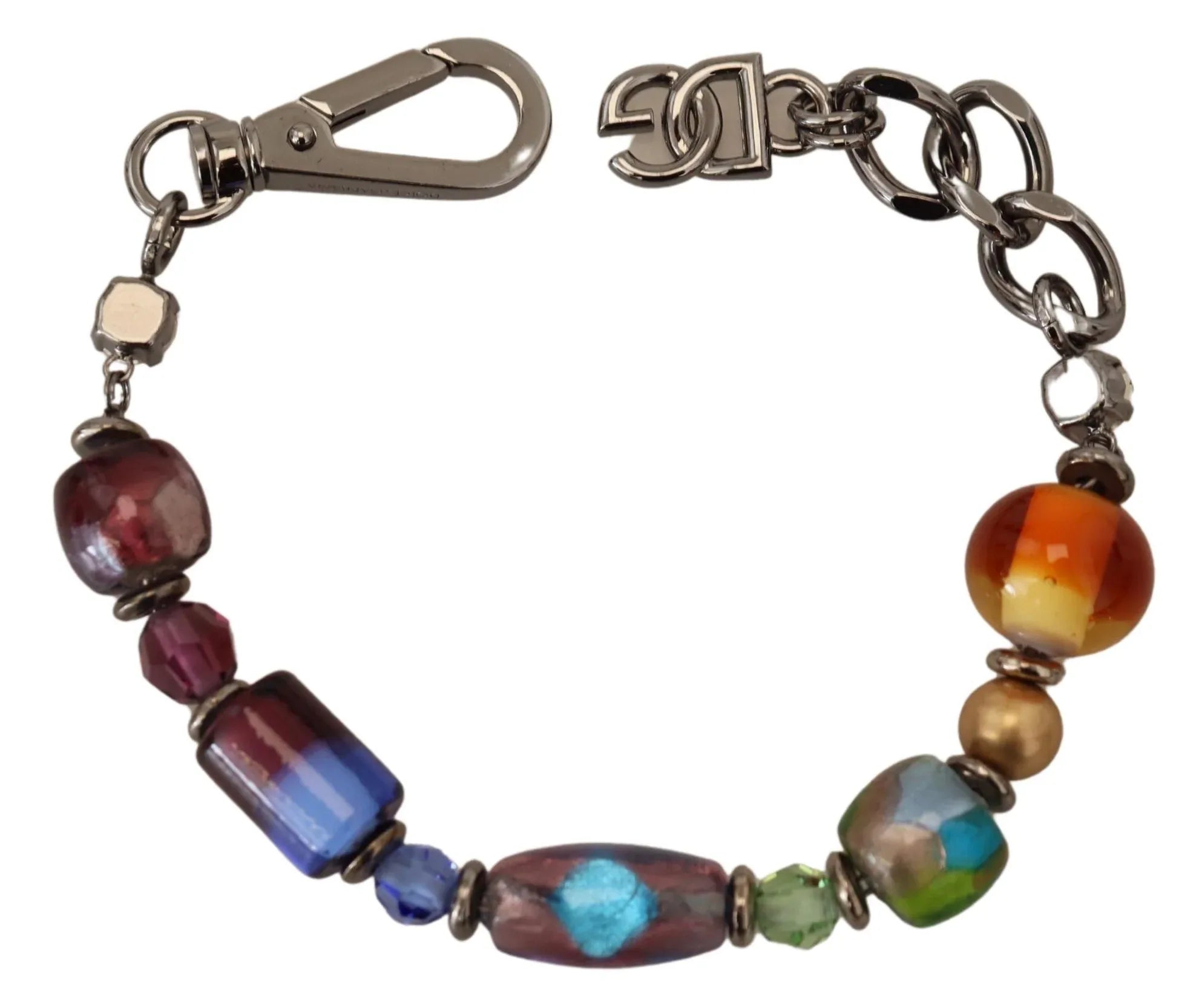 Dolce & Gabbana multicolor Silver Chain Brass Beaded Lobster Clasp Bracelet - Zeiniez