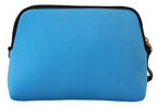 Dolce & Gabbana Blue Logo Print Hand Pouch Leopard Print Toiletry Bag - Zeiniez