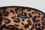 Dolce & Gabbana Blue Logo Print Hand Pouch Leopard Print Toiletry Bag - Zeiniez