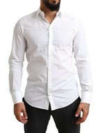 Dolce & Gabbana White MARTINI Cotton Dress Formal Shirt - Zeiniez