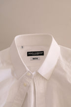 Dolce & Gabbana White MARTINI Cotton Dress Formal Shirt - Zeiniez