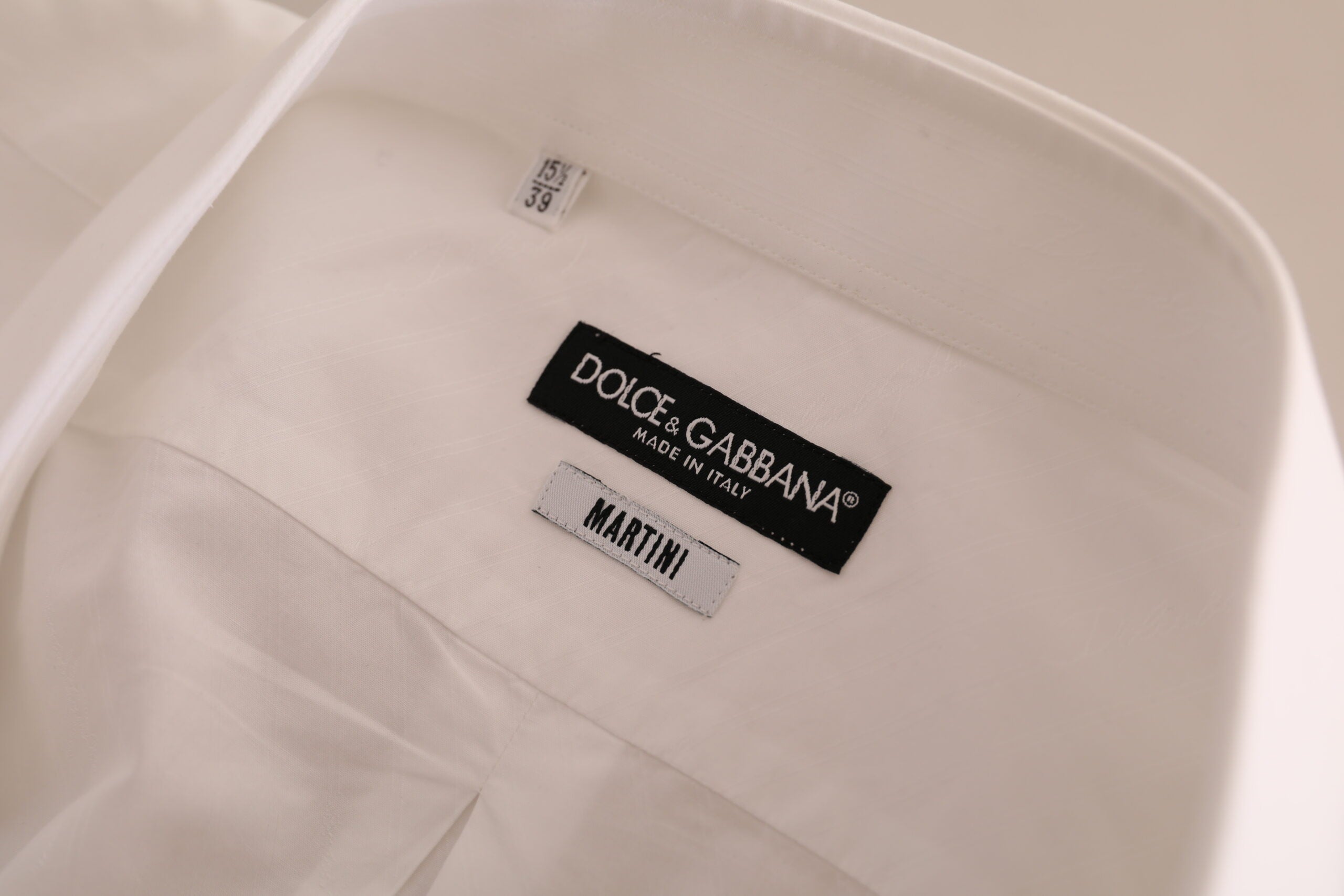Dolce & Gabbana White MARTINI Cotton Dress Formal Shirt - Zeiniez