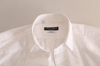 Dolce & Gabbana White GOLD Formal Cotton Tuxedo Dress Shirt - Zeiniez