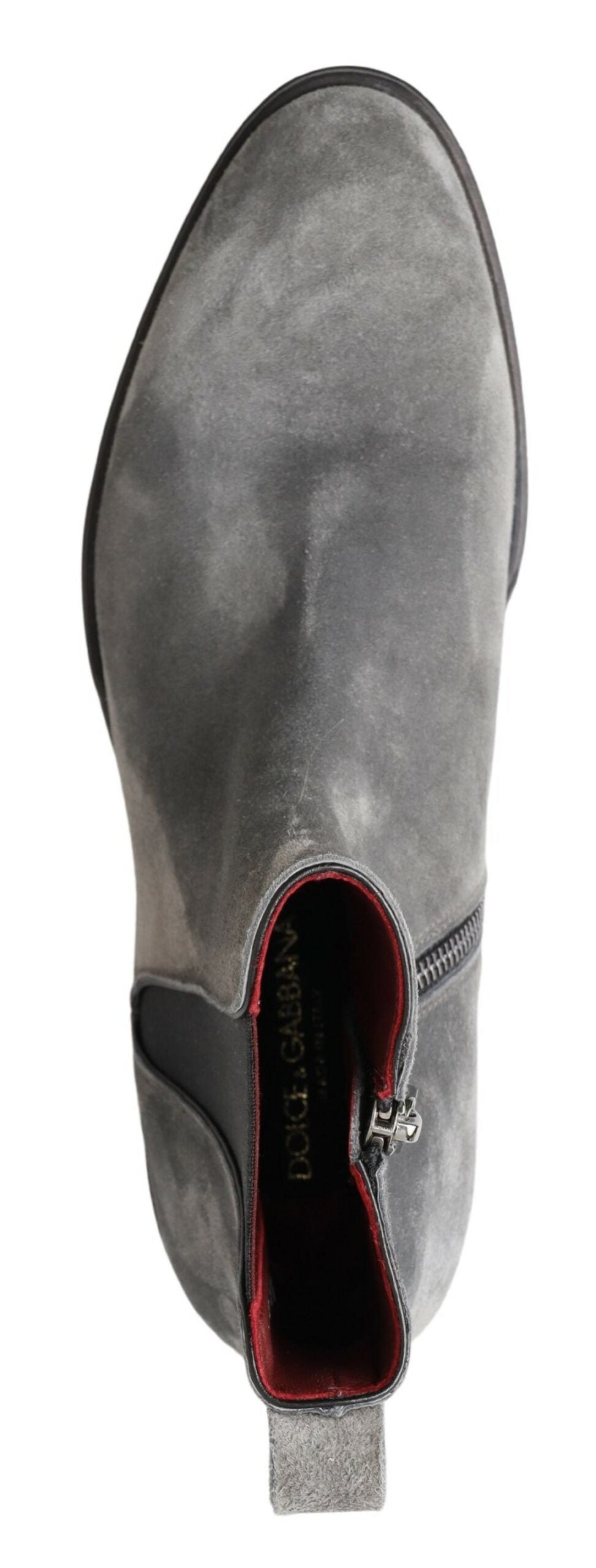 Dolce & Gabbana Gray Leather Men Ankle Boots Shoes - Zeiniez