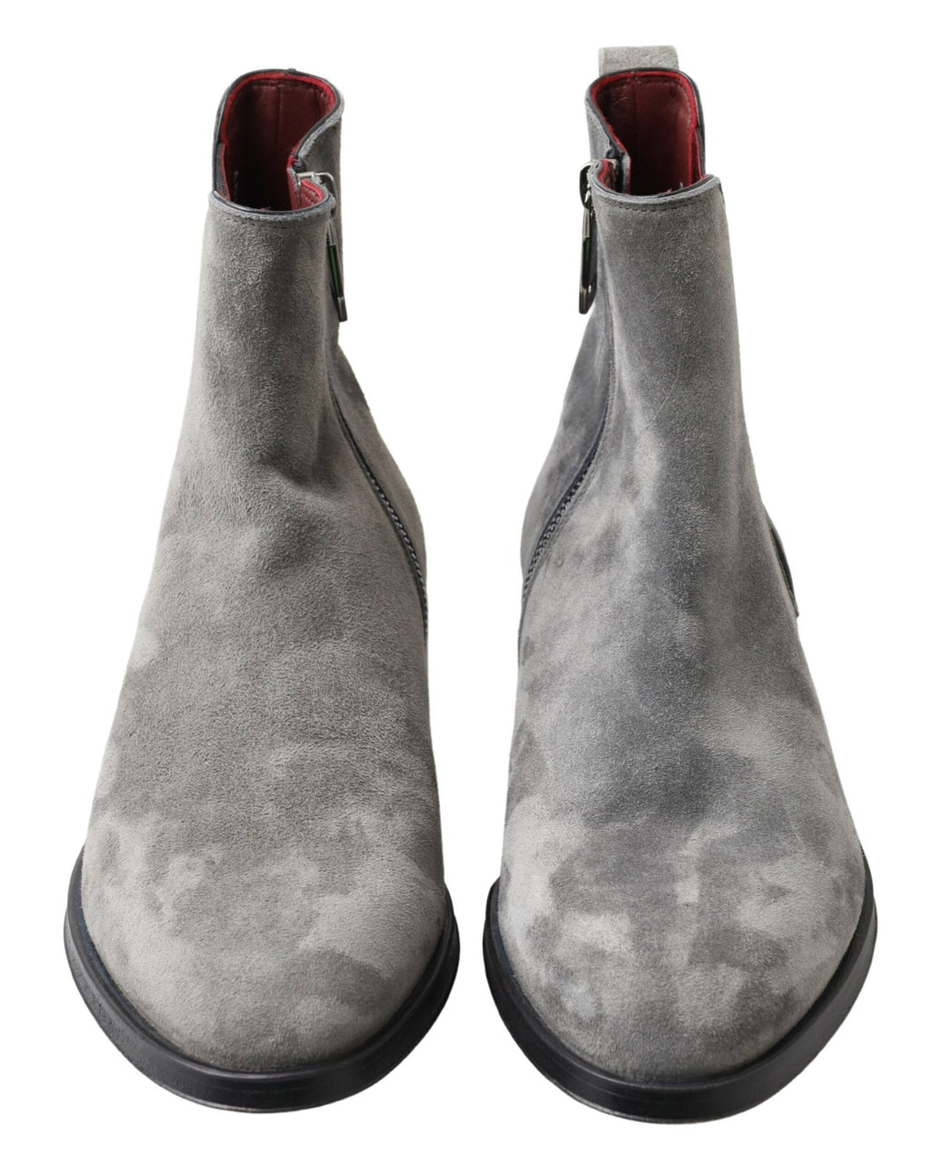 Dolce & Gabbana Gray Leather Men Ankle Boots Shoes - Zeiniez