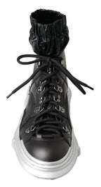 Dolce & Gabbana Black Nylon Galileo High Top Sneakers Shoes - Zeiniez