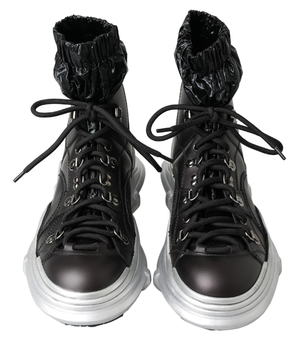 Dolce & Gabbana Black Nylon Galileo High Top Sneakers Shoes - Zeiniez