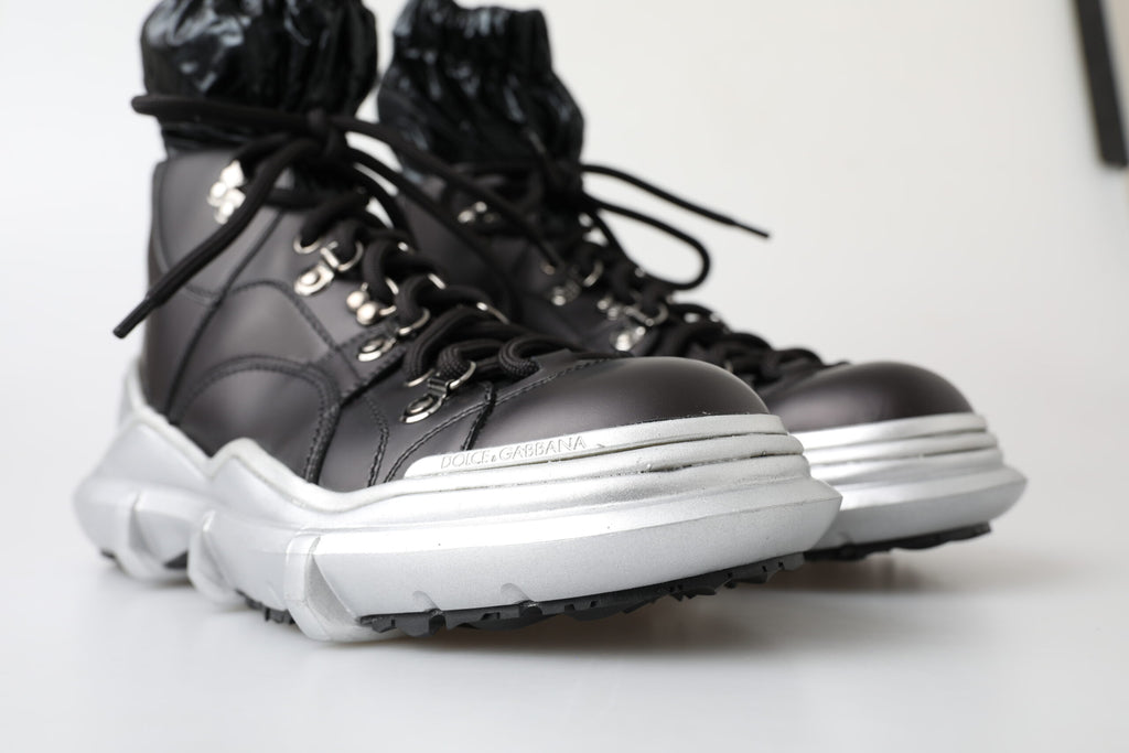 Dolce & Gabbana Black Nylon Galileo High Top Sneakers Shoes - Zeiniez