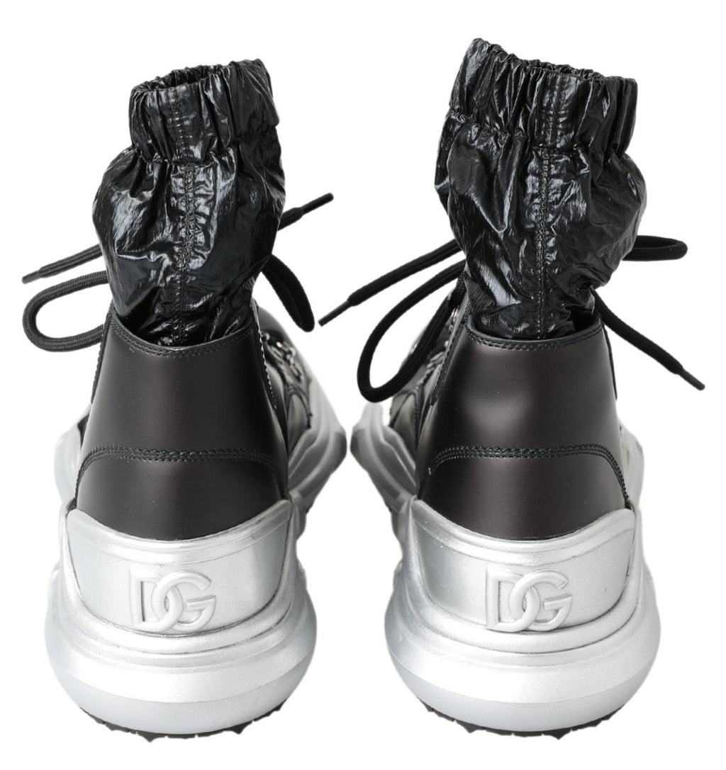 Dolce & Gabbana Black Nylon Galileo High Top Sneakers Shoes - Zeiniez