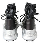 Dolce & Gabbana Black Nylon Galileo High Top Sneakers Shoes - Zeiniez