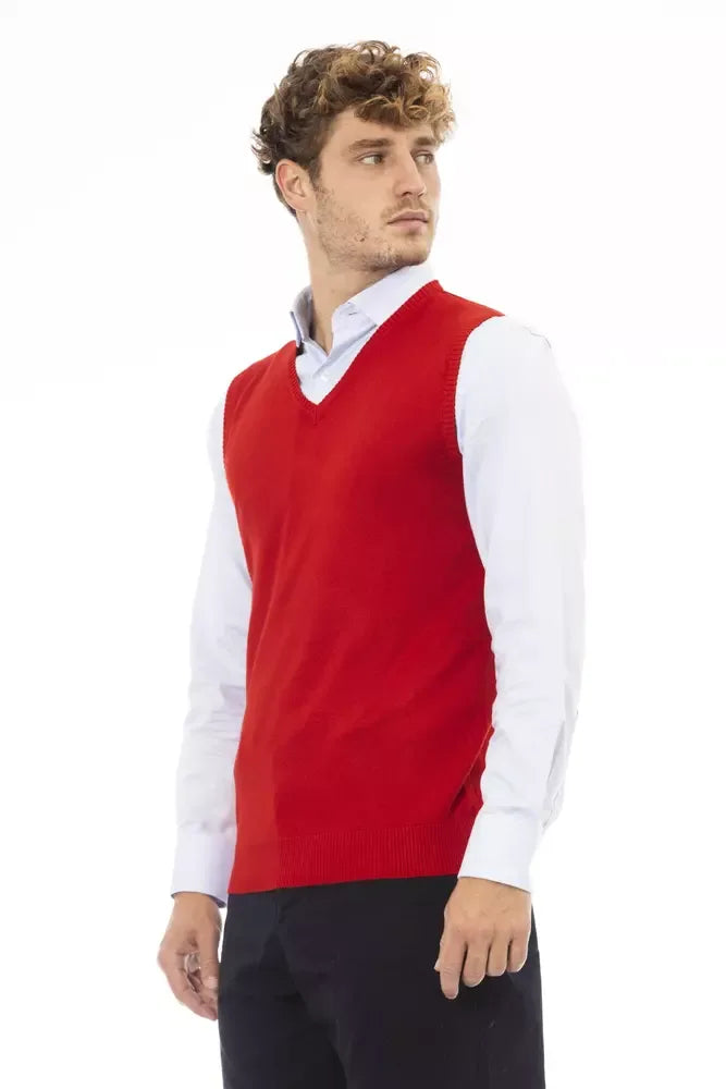 Alpha Studio Red Viscose Men Jacket - Zeiniez
