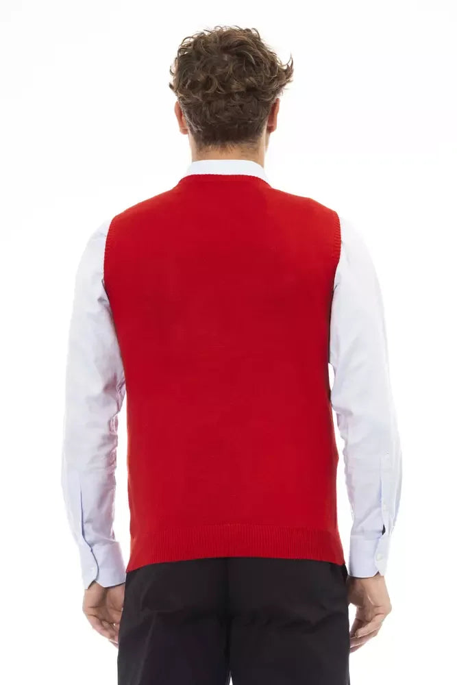 Alpha Studio Red Viscose Men Jacket - Zeiniez