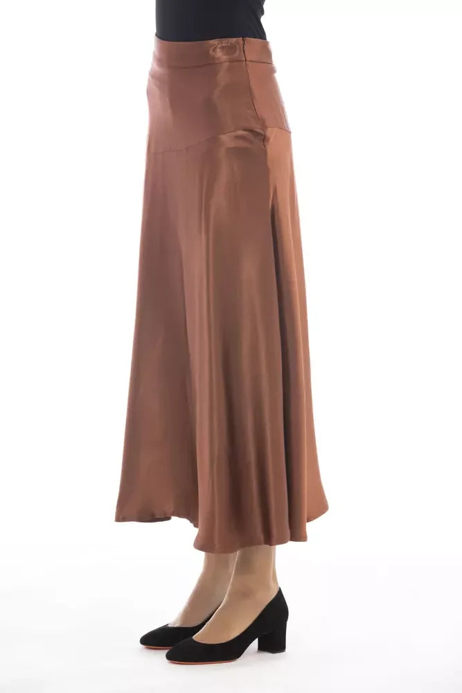 Alpha Studio Brown Viscose Women Skirt - Zeiniez