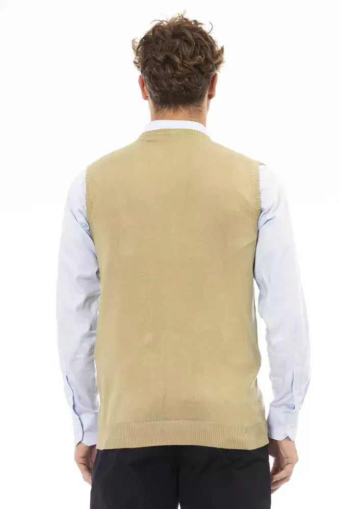 Alpha Studio Beige Viscose Men Jacket - Zeiniez