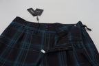 Dolce & Gabbana Blue Purple Plaid Wool Trousers Pants - Zeiniez