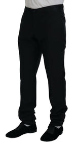 Dolce & Gabbana Black Dress Wool Silk Trouser Pants - Zeiniez