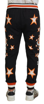 Dolce & Gabbana Black Orange Star Trousers Sport Pants - Zeiniez